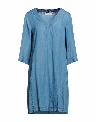 Cafènoir Woman Mini dress Pastel blue Tencel, Viscose Cover