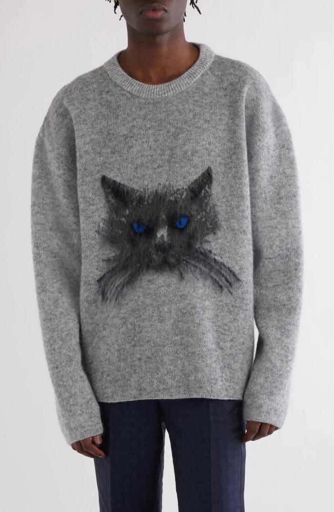 Givenchy Cat Mohair Blend Crewneck Sweater in Grey Cover