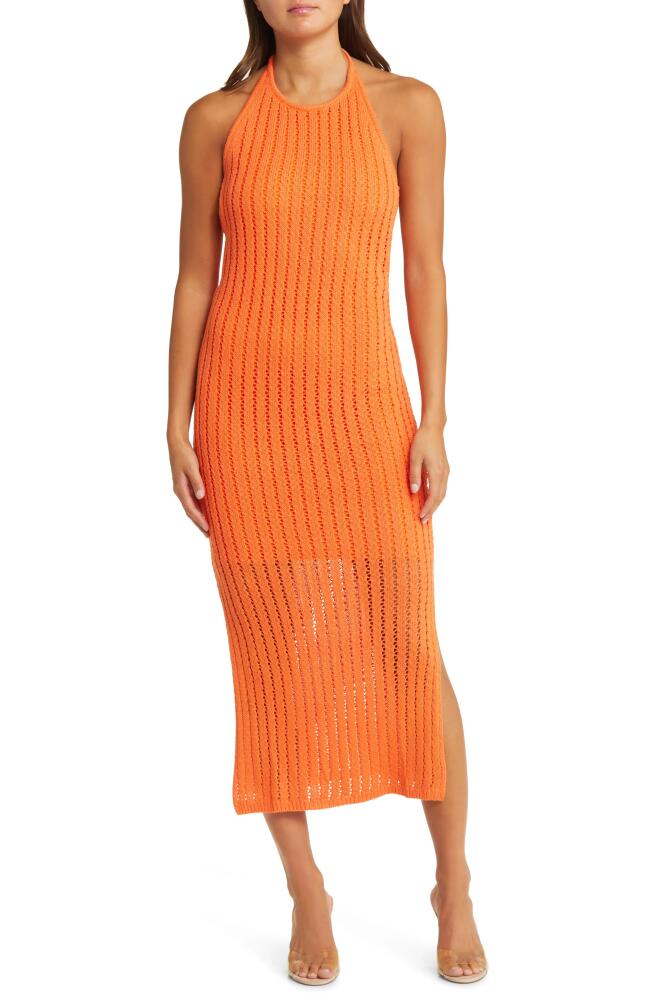 Sophie Rue Rib Halter Sweater Dress in Orange Cover