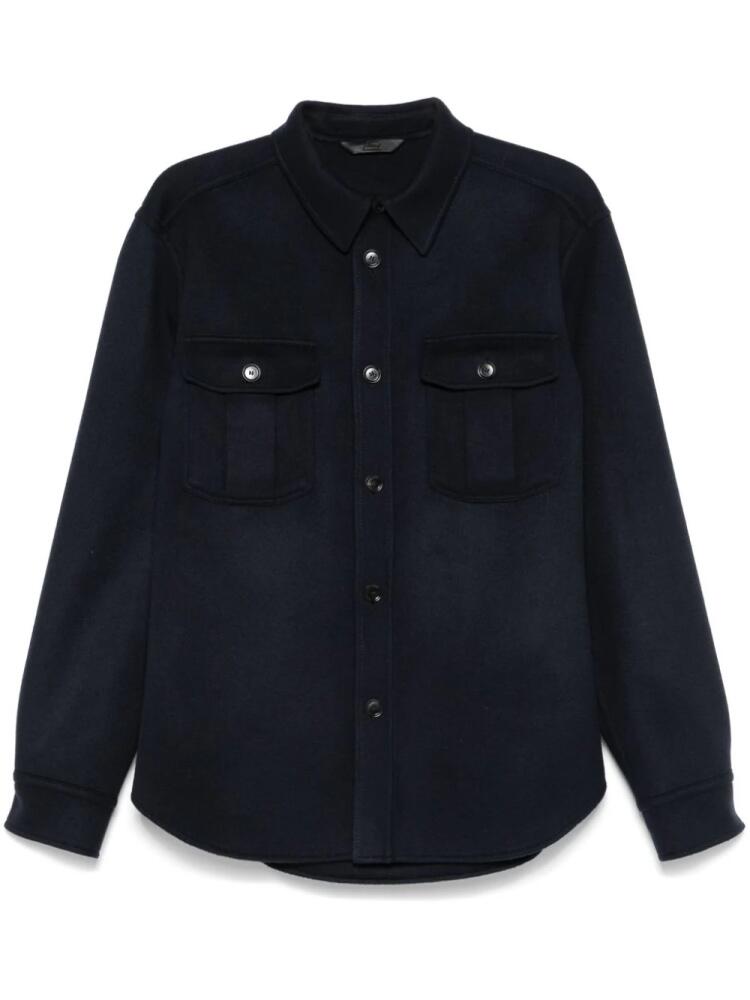 Brioni felted shirt jacket - Blue Cover