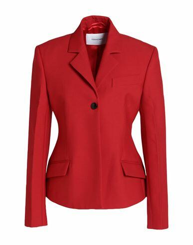 Ferragamo Woman Blazer Red Virgin Wool Cover