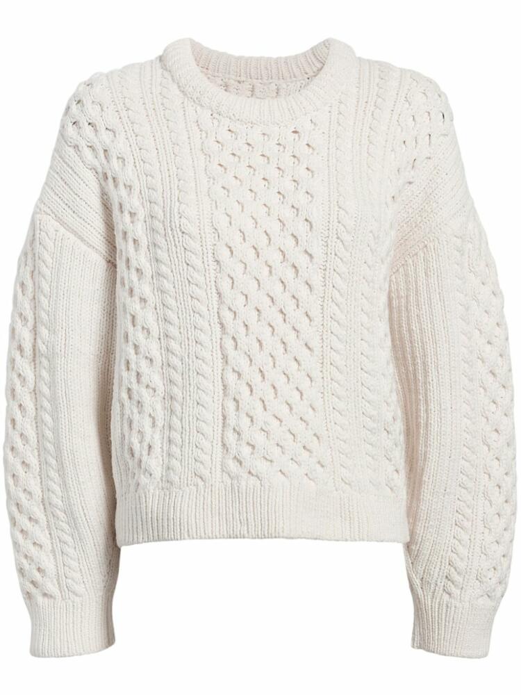 Another Tomorrow cable-knit wool jumper - Neutrals Cover