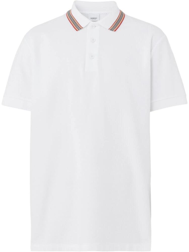 Burberry Icon Stripe cotton polo shirt - White Cover