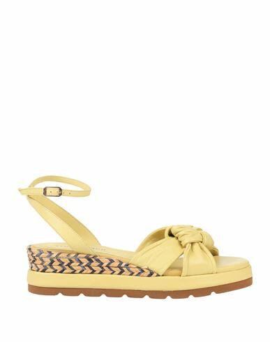 Elvio Zanon Woman Sandals Yellow Leather Cover