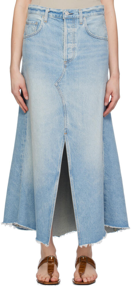 Citizens of Humanity Blue Mina Denim Midi Skirt Cover