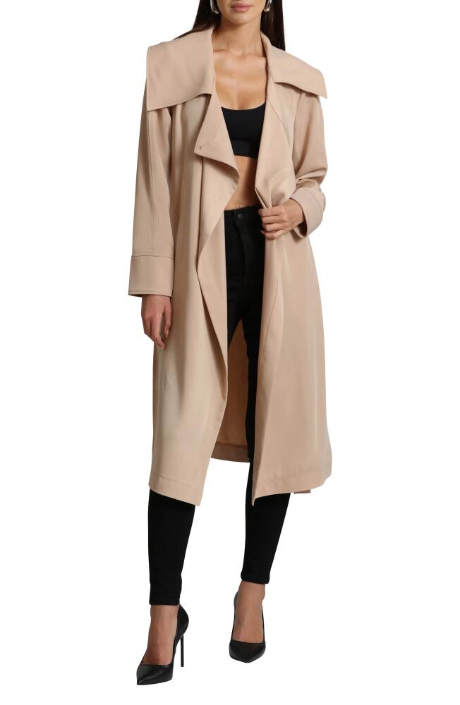 Avec Les Filles Drape Trench Coat in Rattan Cover