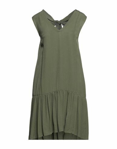 Sfizio Woman Mini dress Military green Viscose Cover