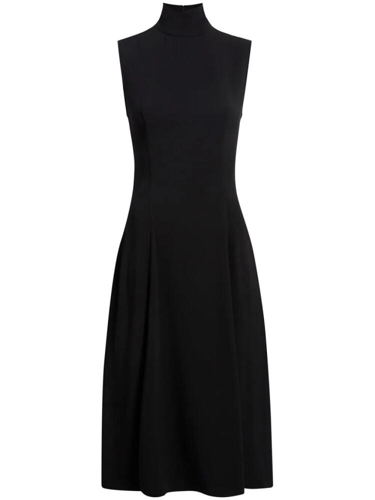 Another Tomorrow roll-neck flared midi dress - Black Cover