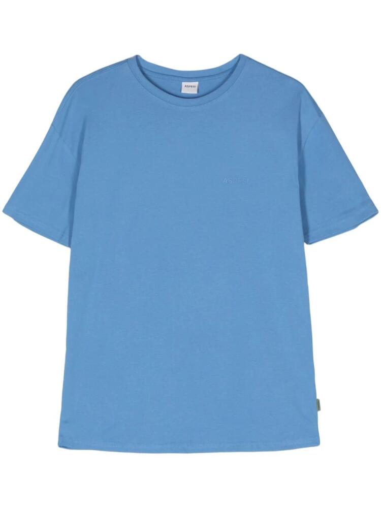 ASPESI rubberised-logo cotton T-shirt - Blue Cover