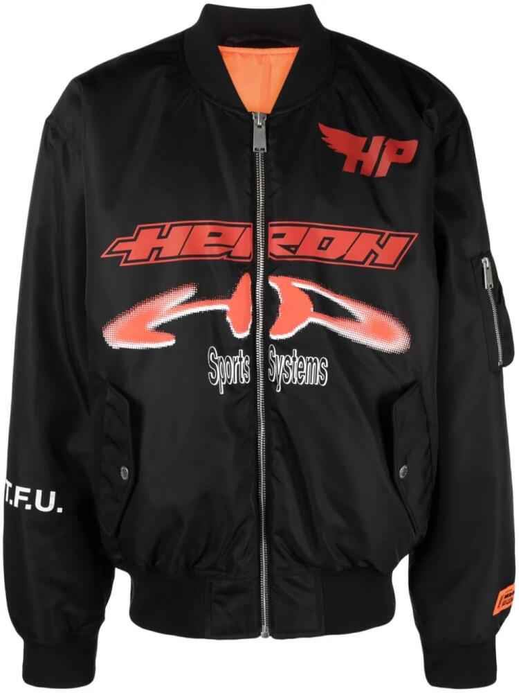 Heron Preston Ex-Ray logo-print bomber jacket - Black Cover