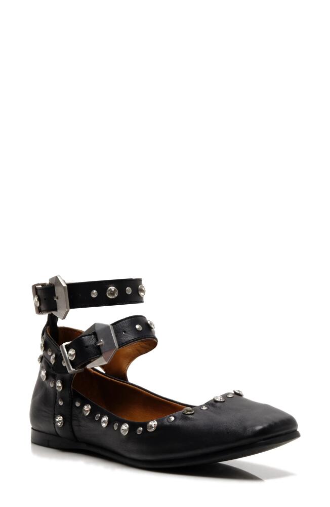 Free People Mystic Diamante Ankle Strap Flat in Black Cover