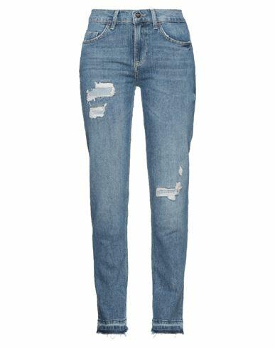 Rebel Queen Woman Jeans Blue Cotton, Elastane Cover