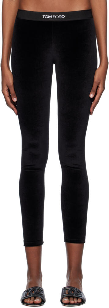 TOM FORD Black Jacquard Leggings Cover