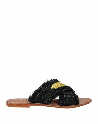 De Siena Woman Sandals Black Textile fibers Cover