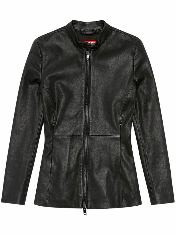 Diesel L-Sory-N1 logo-appliqué leather jacket - Black Cover