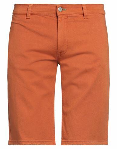 Grey Daniele Alessandrini Man Shorts & Bermuda Shorts Orange Cotton, Elastane Cover