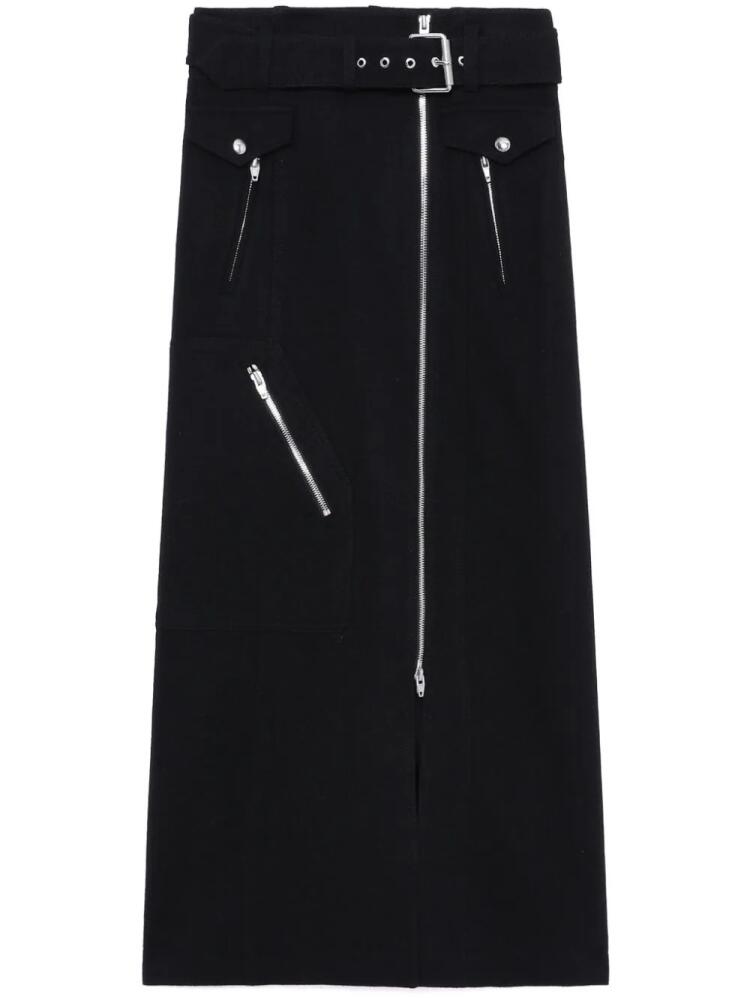 Juun.J high-waisted zipped midi skirt - Black Cover