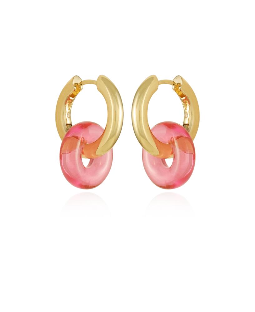 Vince Camuto Rock Candy Huggie Earrings - Gold-Tone, Pink Cover