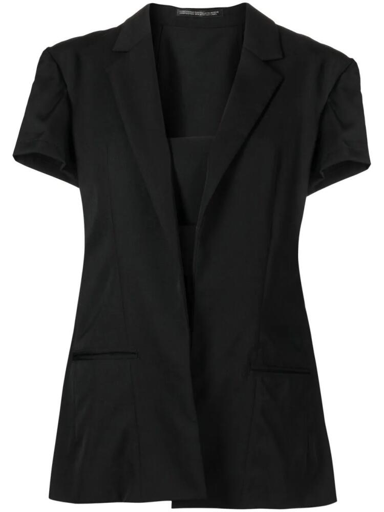 Yohji Yamamoto short-sleeved wool blazer - Black Cover