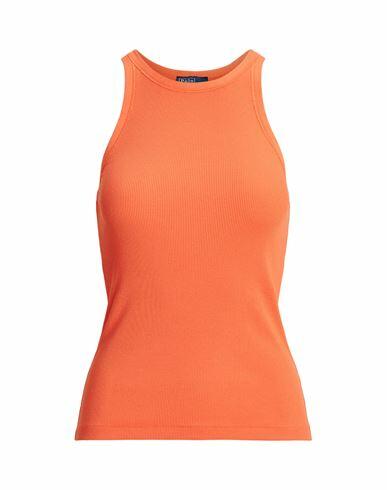 Polo Ralph Lauren Ribbed Cotton Tank Top Woman Tank top Orange Cotton Cover