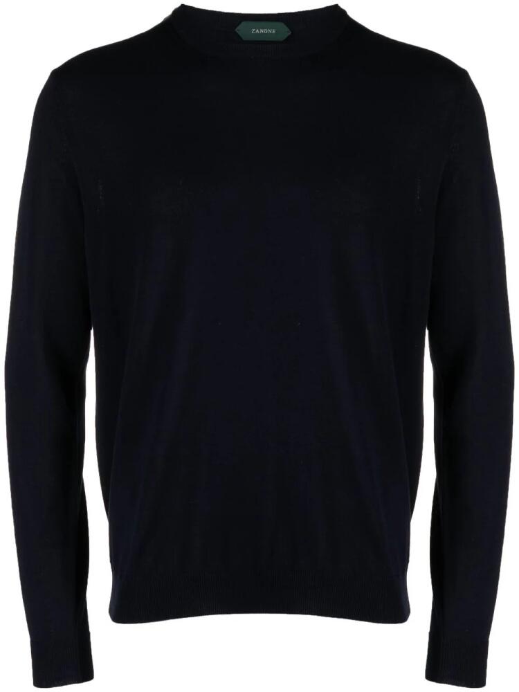 Zanone crew-neck knitted jumper - Blue Cover