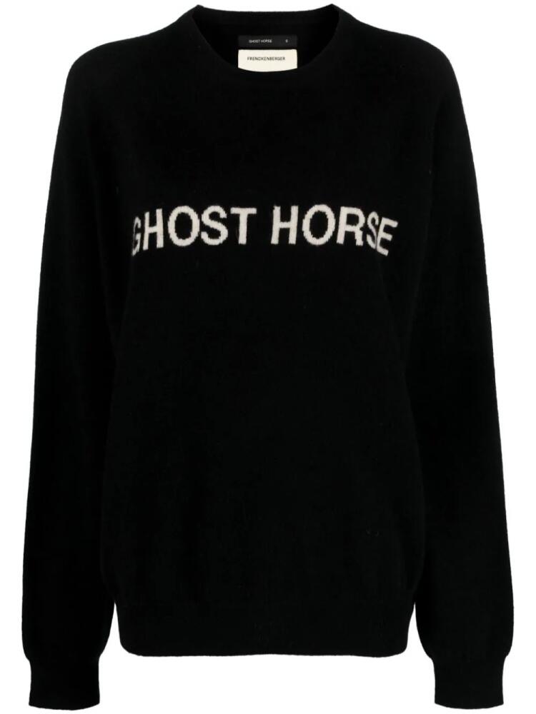 Frenckenberger slogan intarsia-knit cashmere jumper - Black Cover