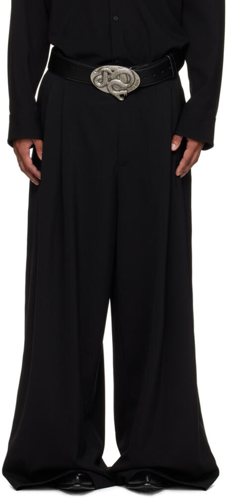 LU'U DAN Black Double Pleat Trousers Cover