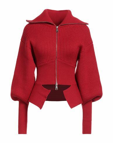 Andreādamo Woman Cardigan Red Merino Wool, Acrylic Cover