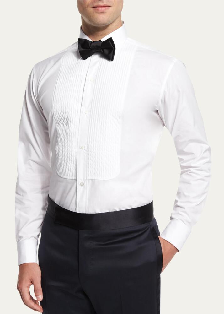 Charvet Men's Formal Shirt with Pleated Bib Cover