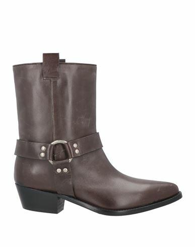 P. a.r. o.s. h. Woman Ankle boots Dark brown Calfskin Cover