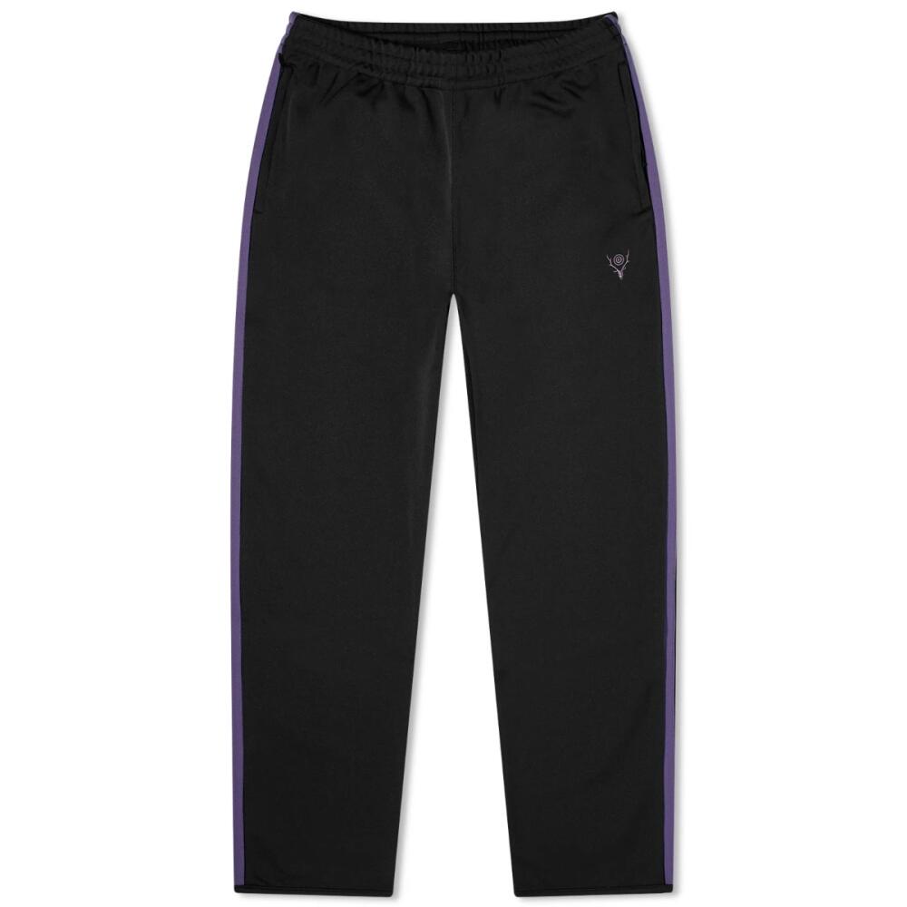 South2 West8 Men's Poly Smooth Trainer Track Pant in Black Cover