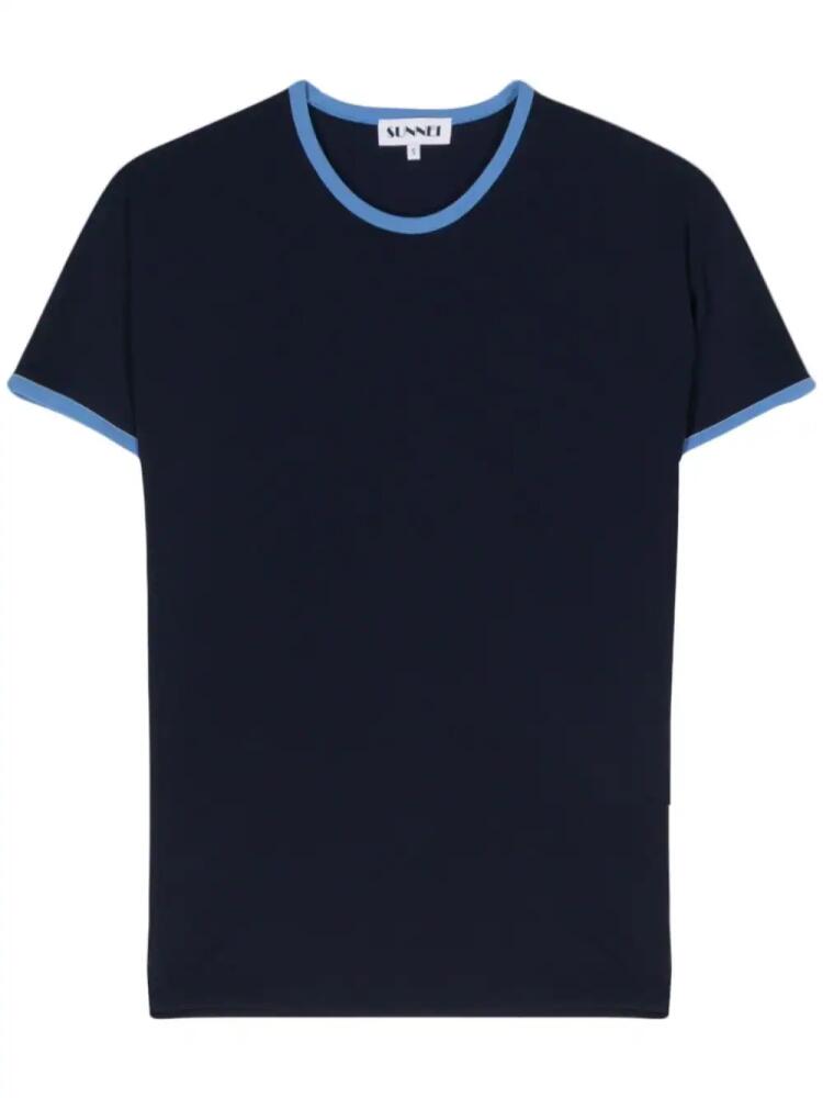 Sunnei contrasting-borders T-shirt - Blue Cover