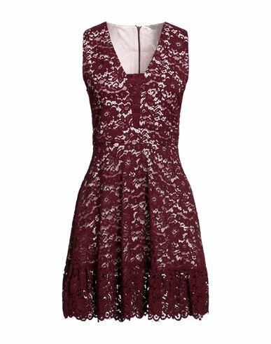 Rebel Queen Woman Mini dress Burgundy Viscose, Cotton, Polyamide Cover