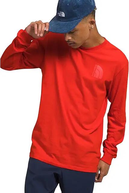 The North Face Long Sleeve Jumbo Half Dome Tee (Fiery Red/Tonal) Men's Clothing Cover