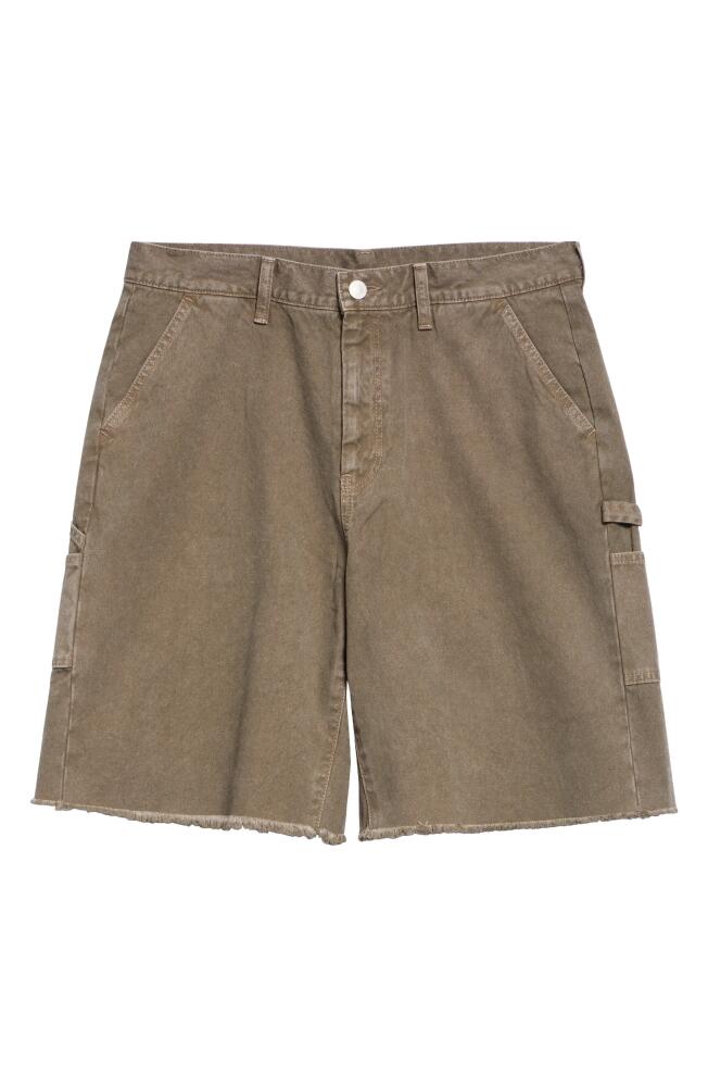 John Elliott Cutoff Canvas Work Shorts in Brown Cover