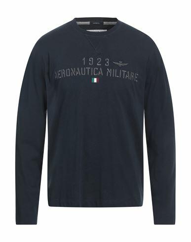 Aeronautica Militare Man T-shirt Midnight blue Cotton Cover