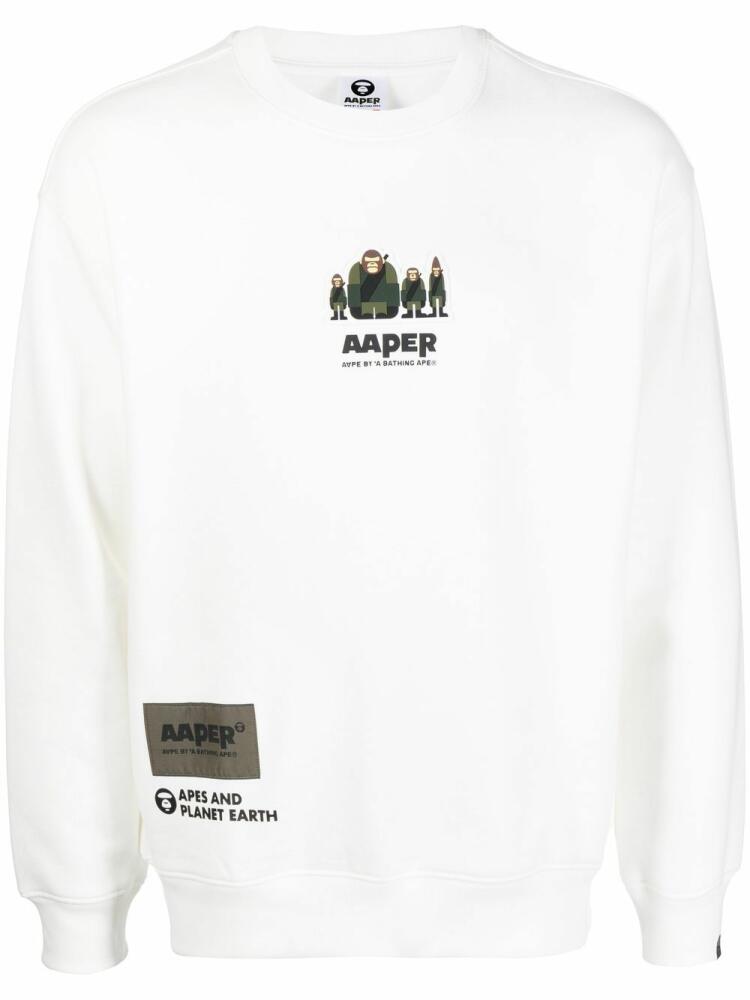 AAPE BY *A BATHING APE® logo-print sweatshirt - White Cover