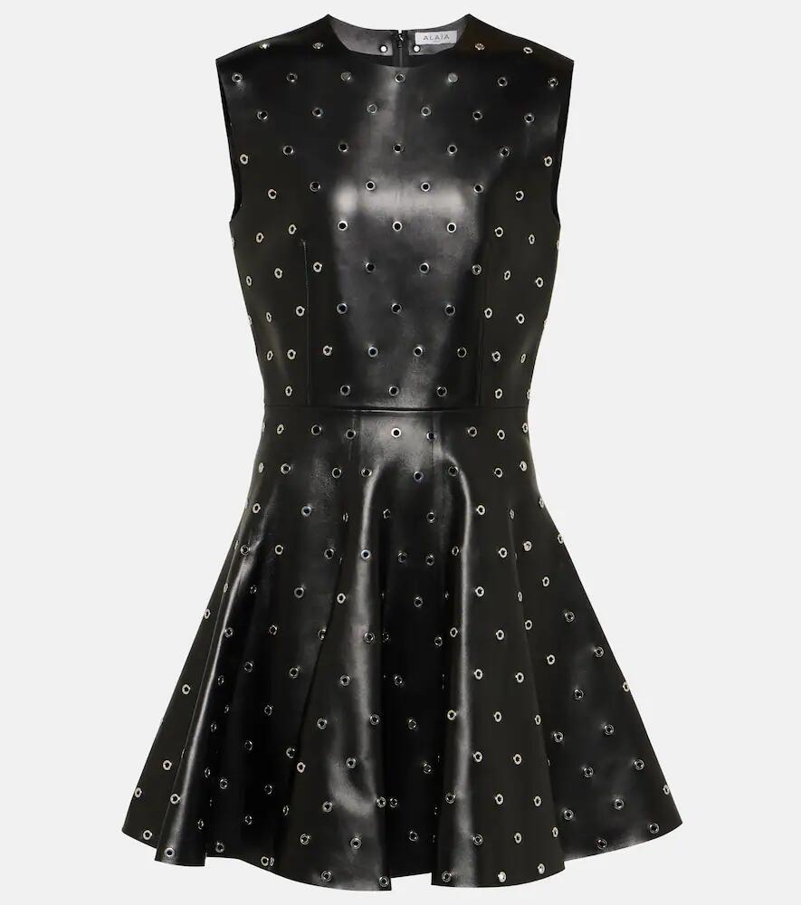 Alaïa Studded A-line leather minidress Cover