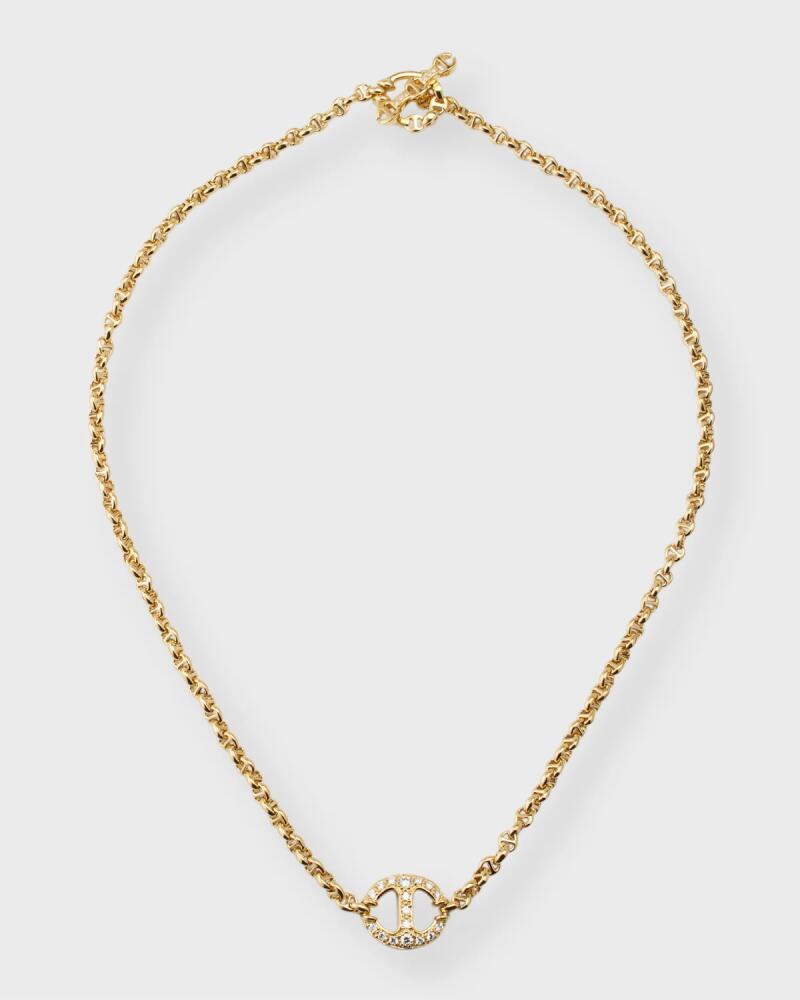 Hoorsenbuhs 18K Yellow Gold Micro Chain Necklace with Diamonds Cover