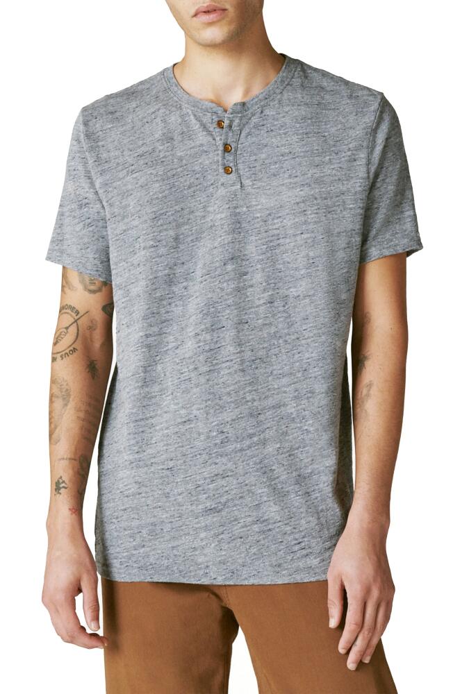 Lucky Brand Short Sleeve Henley T-Shirt in Black Iris Cover