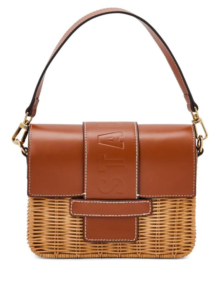 STAUD Charli Wicker crossbody bag - Brown Cover