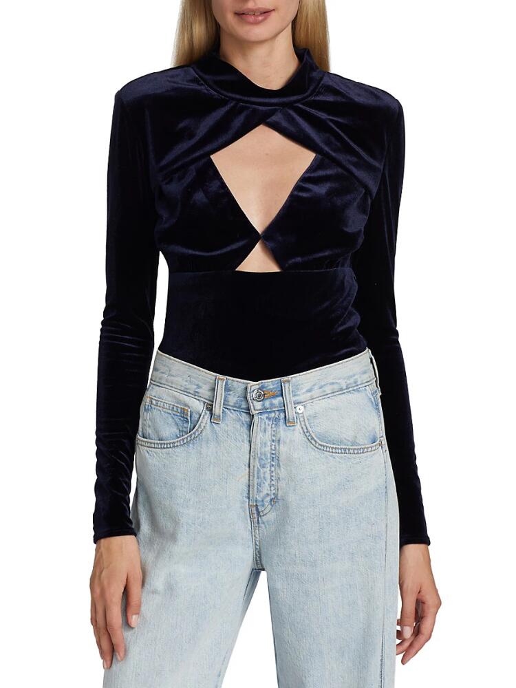 Cami NYC Women's Noemie Cut-Out Velvet Top - Navy Cover