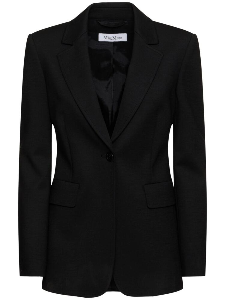 MAX MARA Serio Wool Blend Single Breasted Blazer Cover