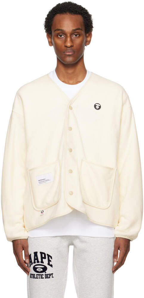 AAPE by A Bathing Ape Off-White Y-Neck Cardigan Cover