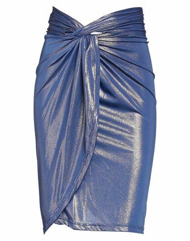 Cotazur Woman Midi skirt Blue Polyester, Elastane Cover