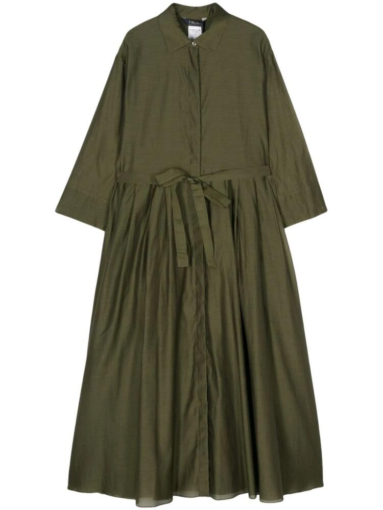 'S Max Mara Sial cotton-silk midi dress - Green Cover