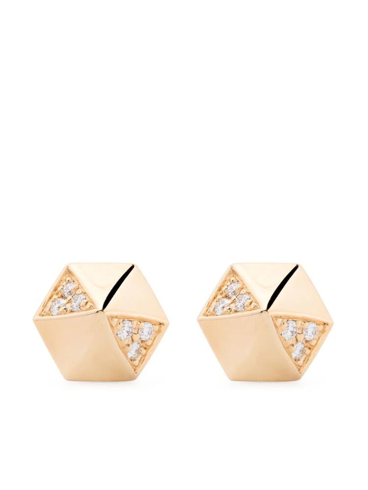 Harwell Godfrey 18kt yellow gold Pyramid diamond stud earrings Cover