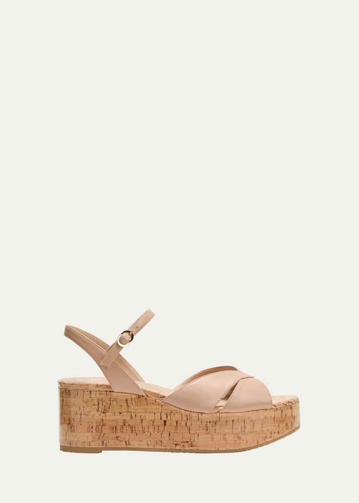 Stuart Weitzman Carmen Midi Crisscross Platform Wedge Sandals Cover