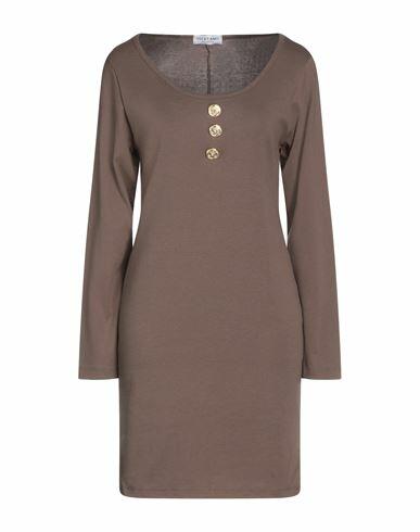 Odi Et Amo Woman Midi dress Khaki Cotton Cover