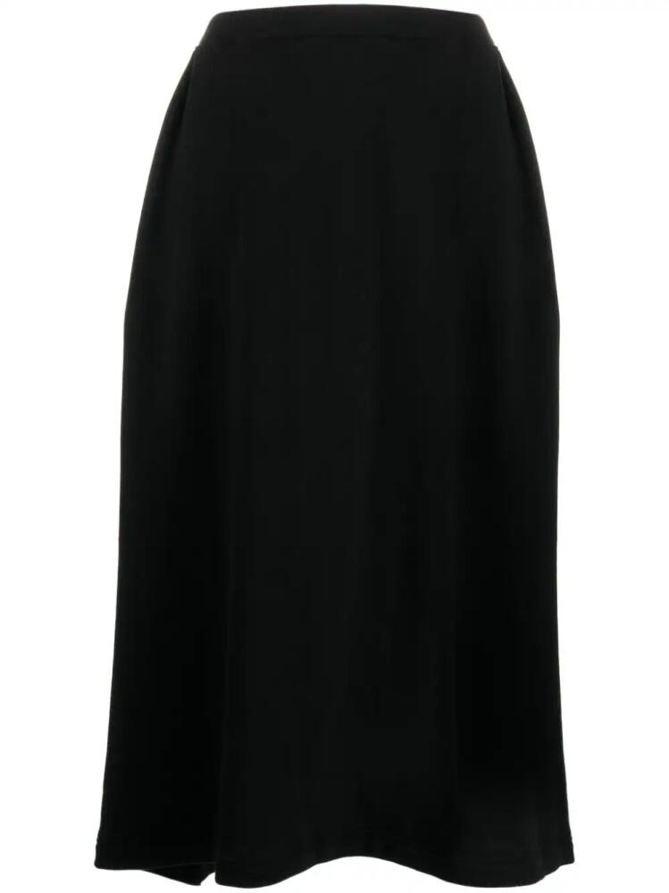 Yohji Yamamoto high-waisted pleat-detail midi skirt - Black Cover